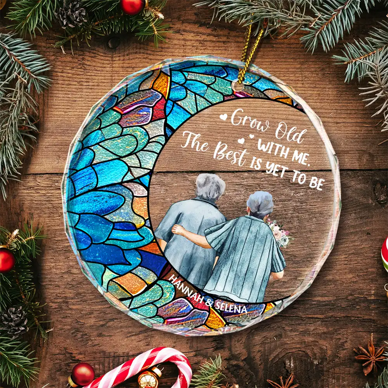 From Our First Kiss Till Our Last Breath - Personalized Circle Glass Ornament