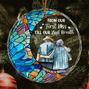 From Our First Kiss Till Our Last Breath - Personalized Circle Glass Ornament