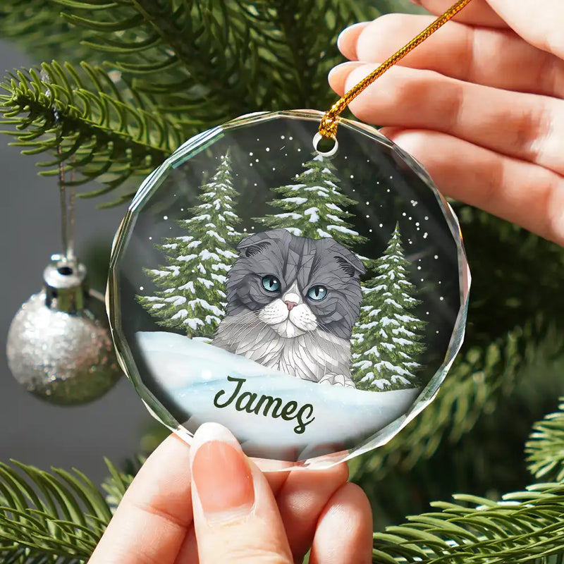 Best Friend For Life Christmas Memorial Dog Cat - Personalized Circle Glass Ornament