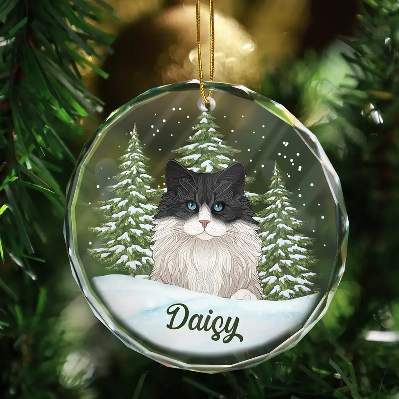 Best Friend For Life Christmas Memorial Dog Cat - Personalized Circle Glass Ornament