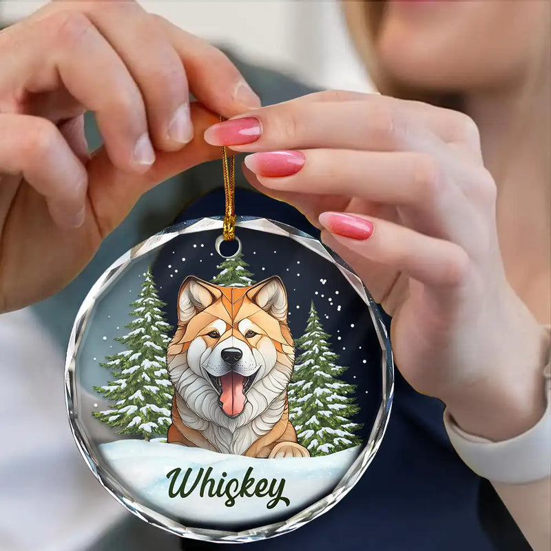 Best Friend For Life Christmas Memorial Dog Cat - Personalized Circle Glass Ornament