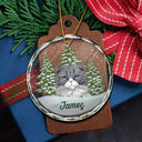 Best Friend For Life Christmas Memorial Dog Cat - Personalized Circle Glass Ornament