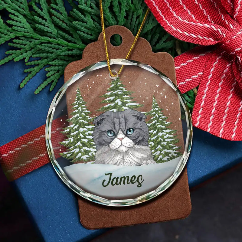 Best Friend For Life Christmas Memorial Dog Cat - Personalized Circle Glass Ornament