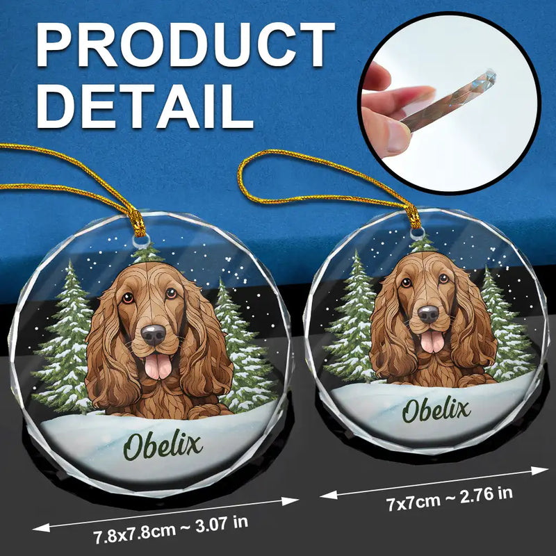 Best Friend For Life Christmas Memorial Dog Cat - Personalized Circle Glass Ornament