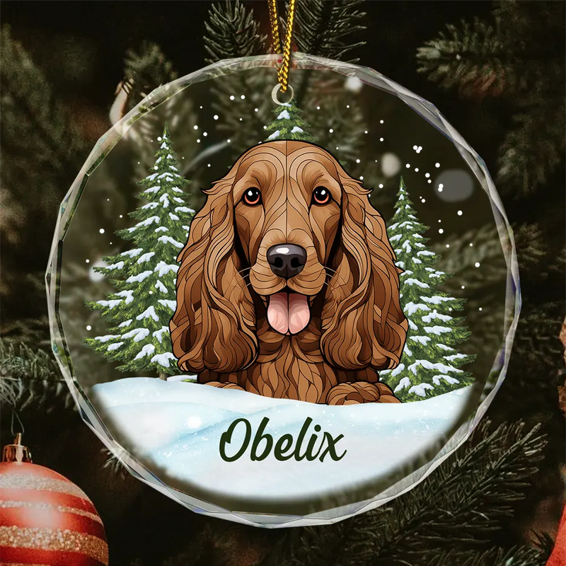 Best Friend For Life Christmas Memorial Dog Cat - Personalized Circle Glass Ornament