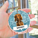 Custom Photo Best Friend For Life Christmas Memorial Dog Cat - Personalized Circle Glass Ornament