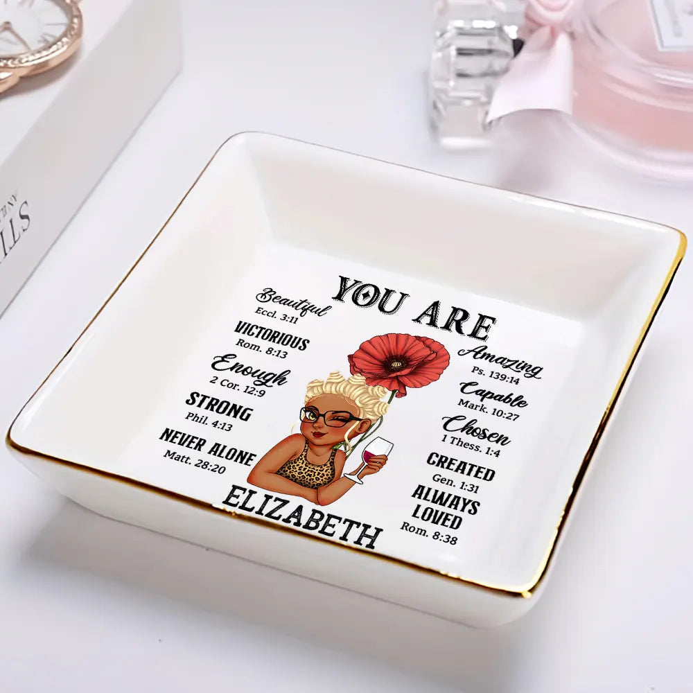 You Are Beautiful Victorious Enough Women - Personalized Ring Dish