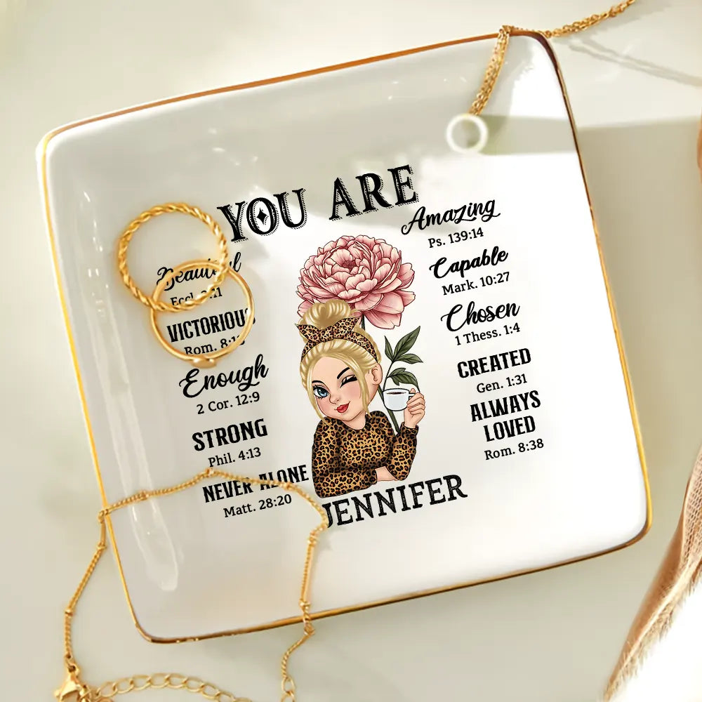 You Are Beautiful Victorious Enough Women - Personalized Ring Dish