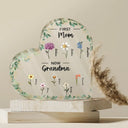 First Mom Now Grandma - Personalized Heart Shaped Acrylic Plaque