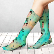 Custom Photo Funny I Love My Lover Couple - Personalized Socks