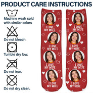 Custom Photo Funny I Love My Lover Couple - Personalized Socks