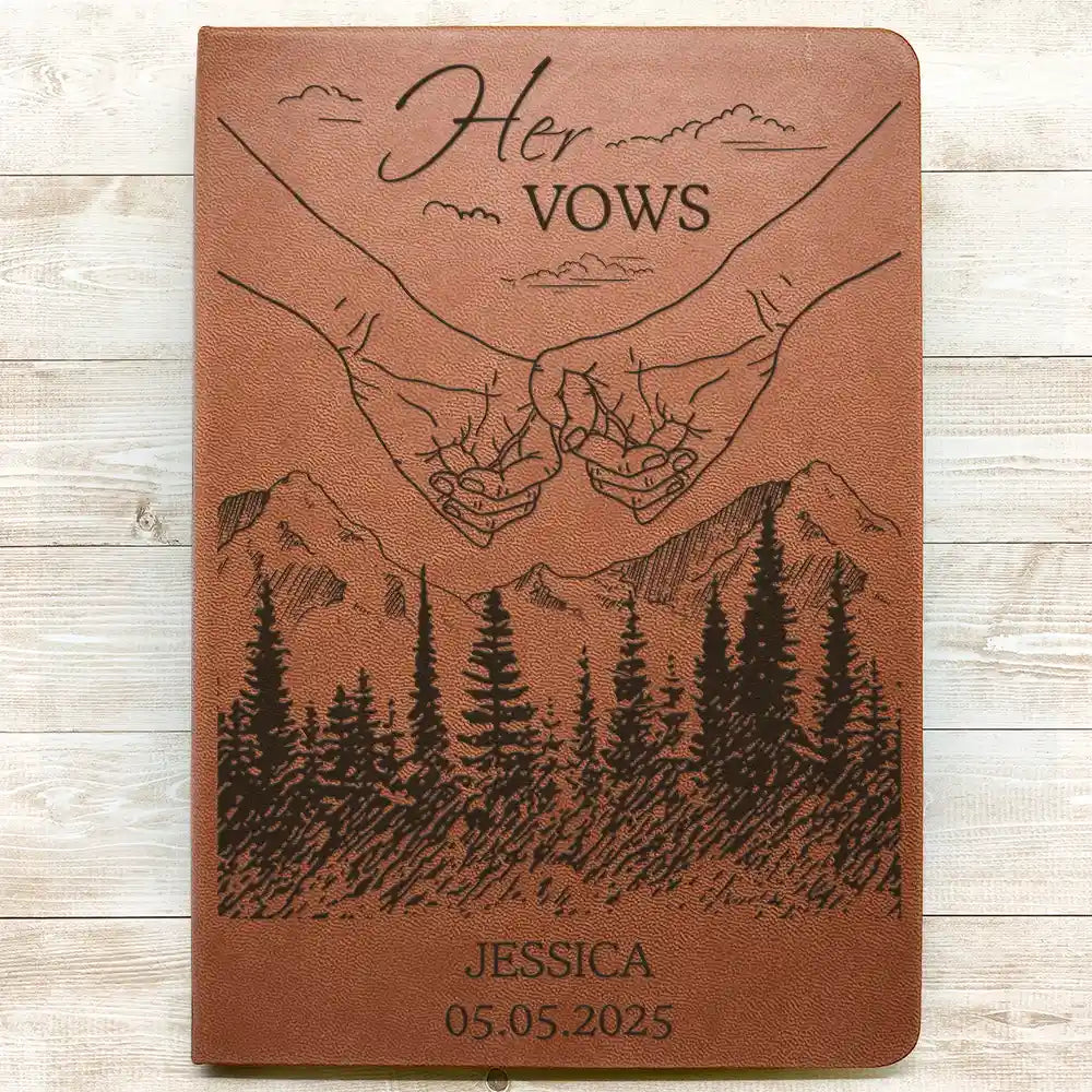 Wedding Couple Bride & Groom Vows - Personalized Leather Journal