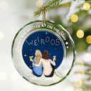 Our Love Was Written On The Stars - Personalized Circle Glass Ornament