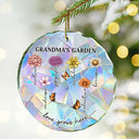 Grandma's Garden Birth Month Flowers - Personalized Circle Glass Ornament