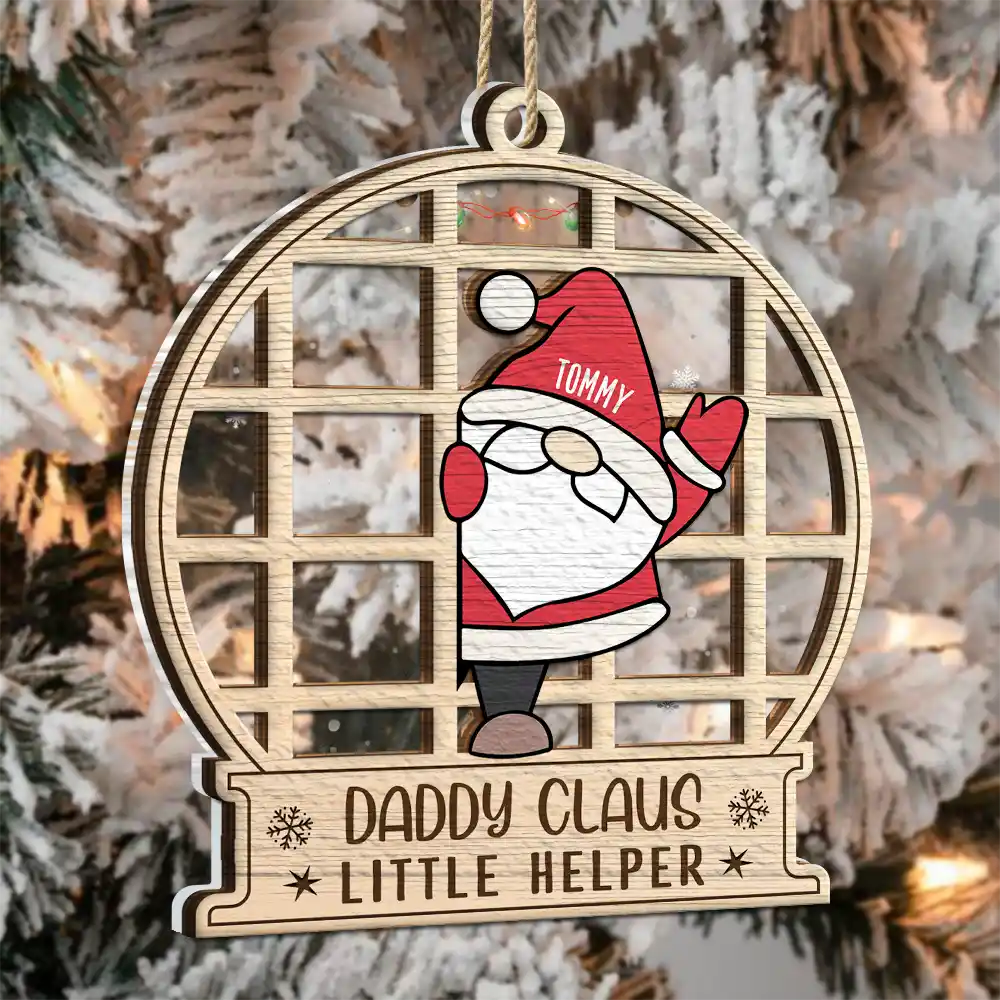 Christmas Gnome Nana Claus Little Helpers - Personalized 2-Layered Mix Ornament