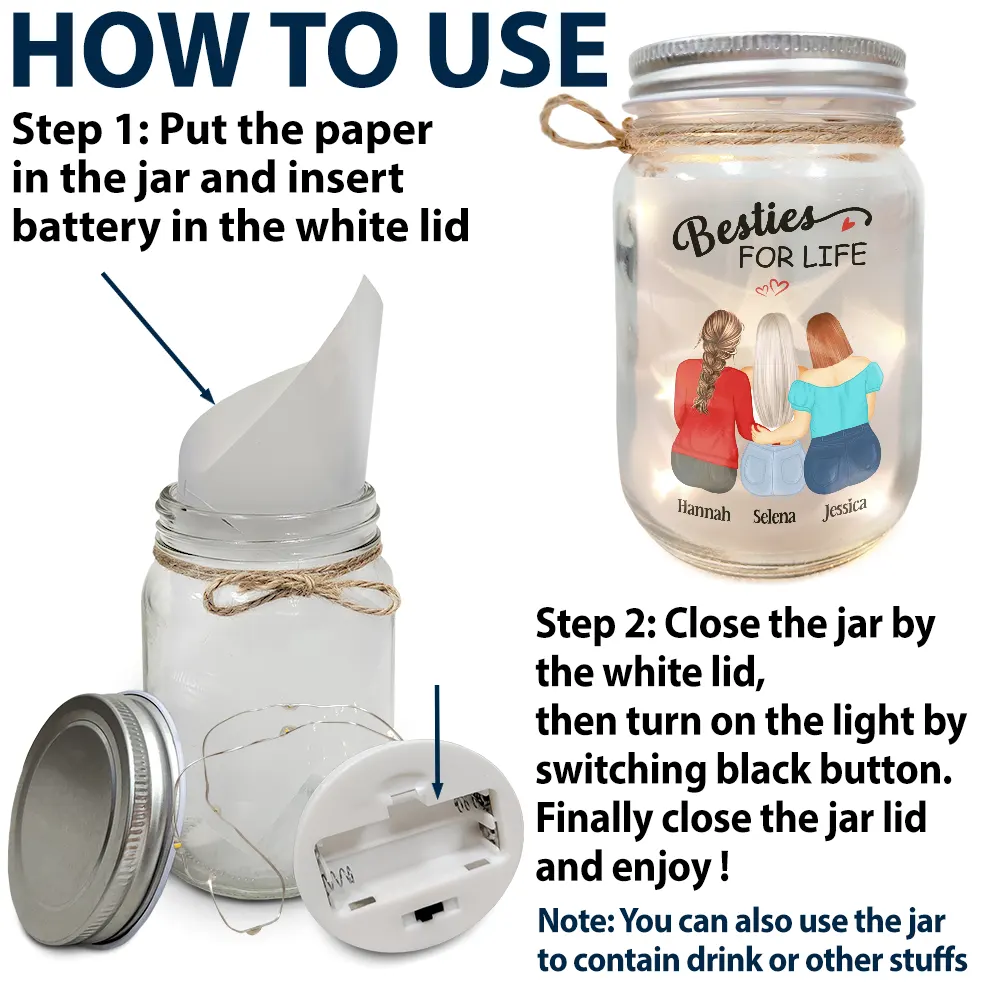 To My Bestie I Love You Because I Know - Personalized Mason Jar Light