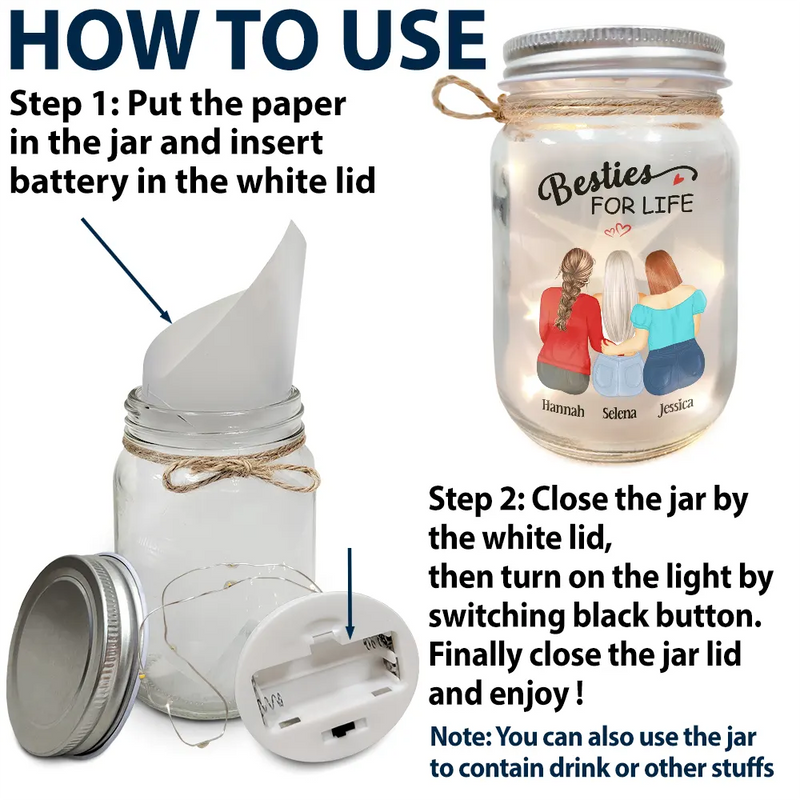 To My Bestie I Love You Because I Know - Personalized Mason Jar Light