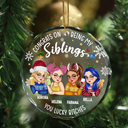 Congrats On Being My Bestie Christmas - Personalized Circle Glass Ornament