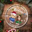 Congrats On Being My Bestie Christmas - Personalized Circle Glass Ornament
