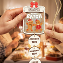 Grandma Grandpa Mom Dad Perfect Patch Cookies - Personalized Mix Ornament With Wooden Tag