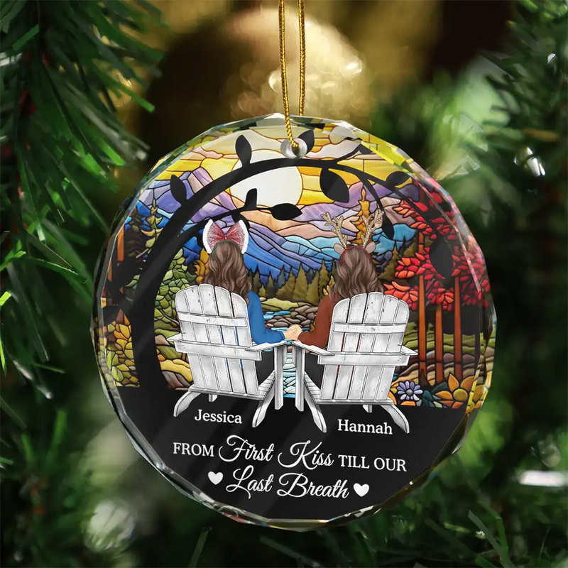 Christmas You & Me We Got This Till Our Last Breath - Personalized Circle Glass Ornament