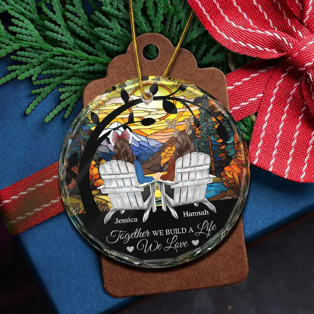 Christmas You & Me We Got This Till Our Last Breath - Personalized Circle Glass Ornament