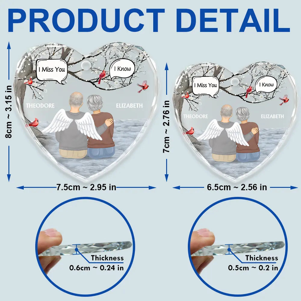 Ornement en verre personnalisé en forme de cœur « Toujours dans mon cœur » 