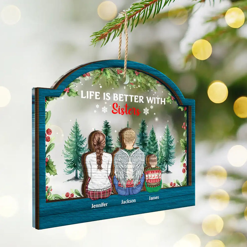 The Greatest Gift Our Parents Gave Us Sibling - Personalized 2-Layered Mix Ornament