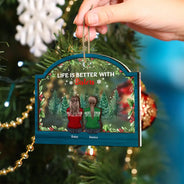 The Greatest Gift Our Parents Gave Us Sibling - Personalized 2-Layered Mix Ornament