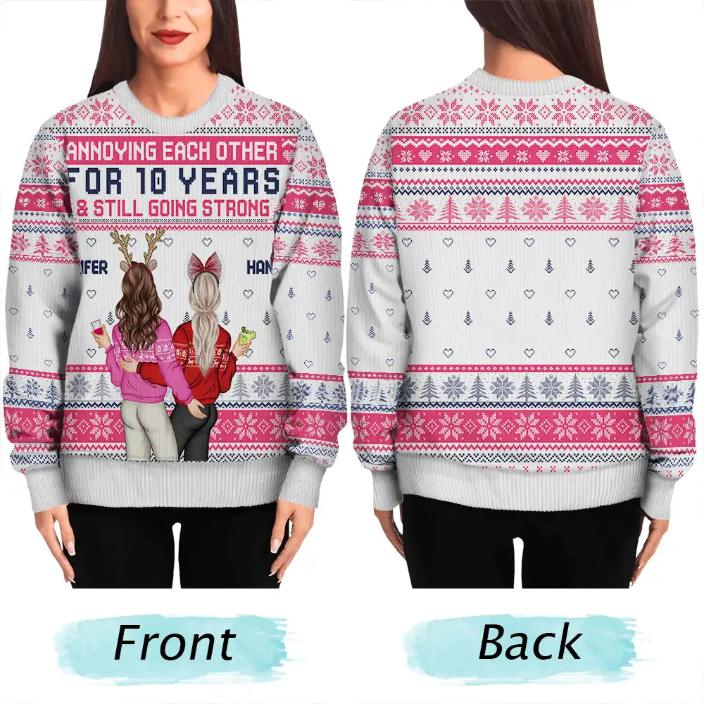 Annoying Each Other For And Still Going Strong Back Couple - Personalized Unisex Ugly Sweater