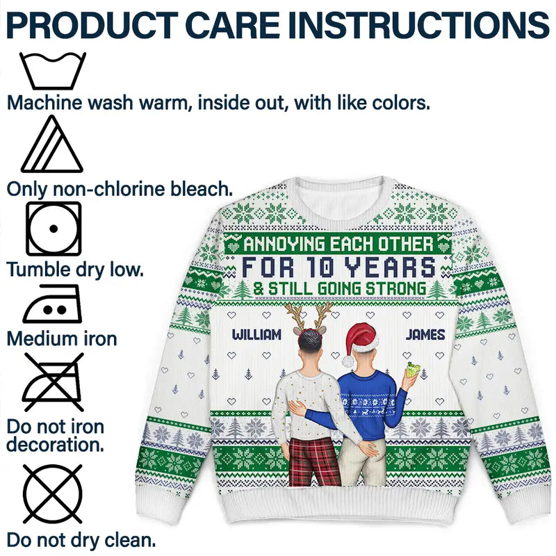 Annoying Each Other For And Still Going Strong Back Couple - Personalized Unisex Ugly Sweater
