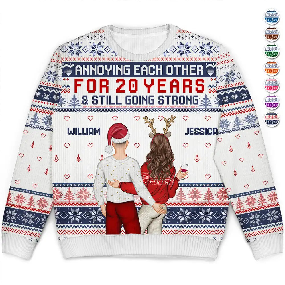 Couple qui s'agace et qui continue à se renforcer - Pull moche unisexe personnalisé 