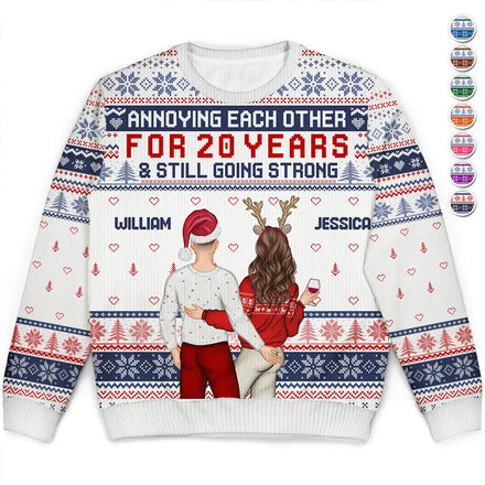 Couple qui s'agace et qui continue à se renforcer - Pull moche unisexe personnalisé 