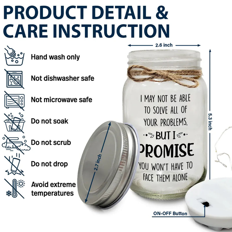 Through Thick & Thin I Promise Besties Turban Women - Personalized Mason Jar Light