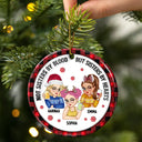 Not Sisters By Blood But Sisters By Hearts - 3D Inflated Effect Printed Ornament, Personalized Circle Ceramic Ornament