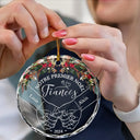 Christmas,French,Gift For Couples,Gift For Husband,Gift For Wife,Love - Notre Premier Noël Ensemble - Ornement En Verre Rond Personnalisé
