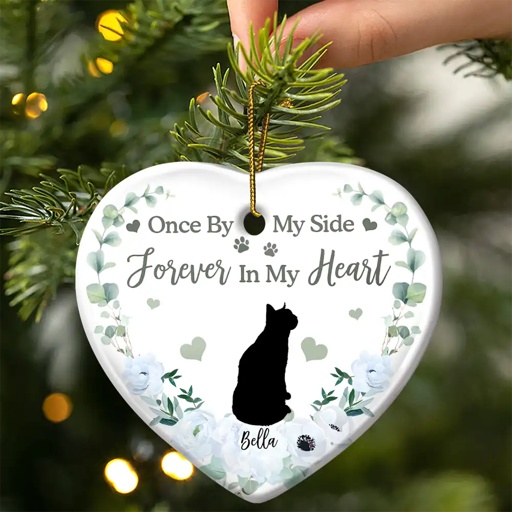Memorial, Pet Lovers - Memorial Not All Angels Have Wings Some Have Whiskers - Personalized Heart Ceramic Ornament