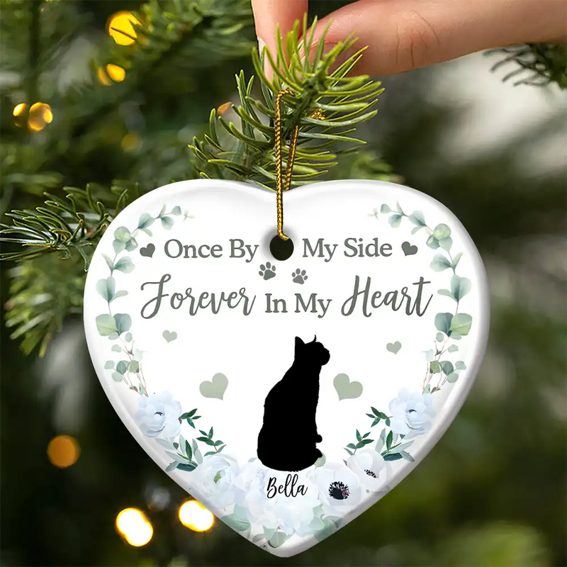 Memorial, Pet Lovers - Memorial Not All Angels Have Wings Some Have Whiskers - Personalized Heart Ceramic Ornament