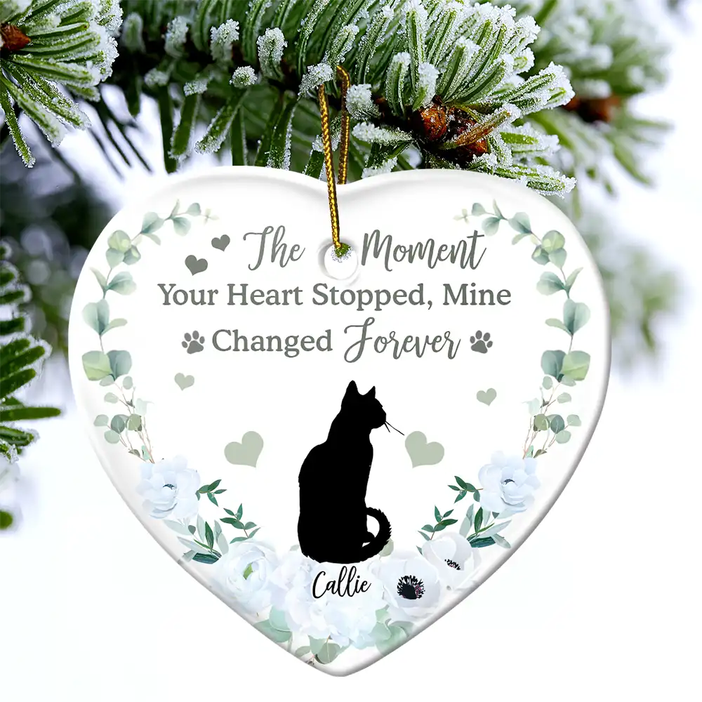 Memorial, Pet Lovers - Memorial Not All Angels Have Wings Some Have Whiskers - Personalized Heart Ceramic Ornament