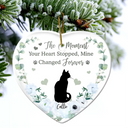 Memorial, Pet Lovers - Memorial Not All Angels Have Wings Some Have Whiskers - Personalized Heart Ceramic Ornament