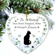 Memorial, Pet Lovers - Memorial Not All Angels Have Wings Some Have Whiskers - Personalized Heart Ceramic Ornament