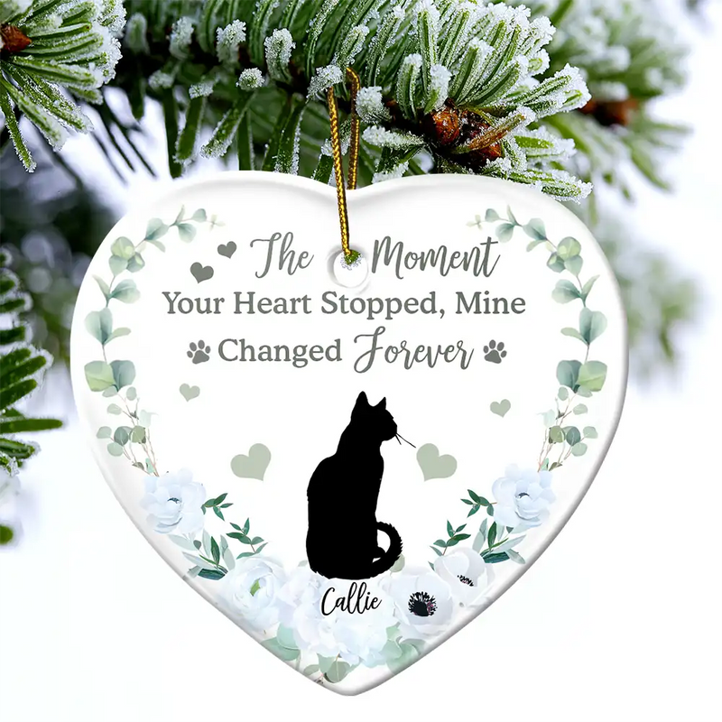 Memorial, Pet Lovers - Memorial Not All Angels Have Wings Some Have Whiskers - Personalized Heart Ceramic Ornament