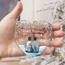 Décoration de Noël commémorative personnalisée en verre en forme de cœur 
