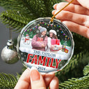 Christmas,Family,Parents,Happy,Custom Photo - Custom Photo Christmas Family - Personalized Circle Glass Ornament