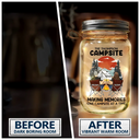 Gift For Couples - Husband & Wife Camping Partners For Life - Personalized Mason Jar Light