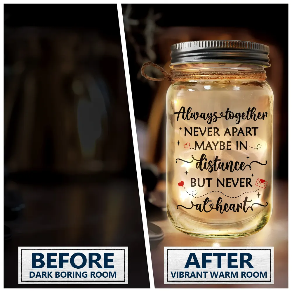 Gift For Mother, Gift For Daughter, Gift For Son - Distance Means So Little When Someone Means So Much - Personalized Mason Jar Light