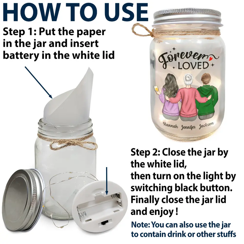 Gift For Mother, Gift For Daughter, Gift For Son - Distance Means So Little When Someone Means So Much - Personalized Mason Jar Light