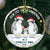 Christmas,Happy,Family,Parents - First Christmas As A Family Of Three Penguin - Personalized Circle Glass Ornament