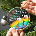 Pet Lovers, Dog Lovers, Cat Lovers, Dog Mom, Dog Dad, Pet Mom, Pet Dad, Cat Mom, Cat Dad - A Piece Of My Heart Still Talk About You Memorial Christmas - Personalized Circle Glass Ornament