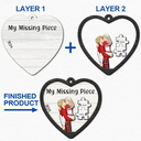 Gift For Couples - The Year I Found My Missing Piece Kissing Couples Heart Shape - Personalized 2-Layered Wooden Ornament